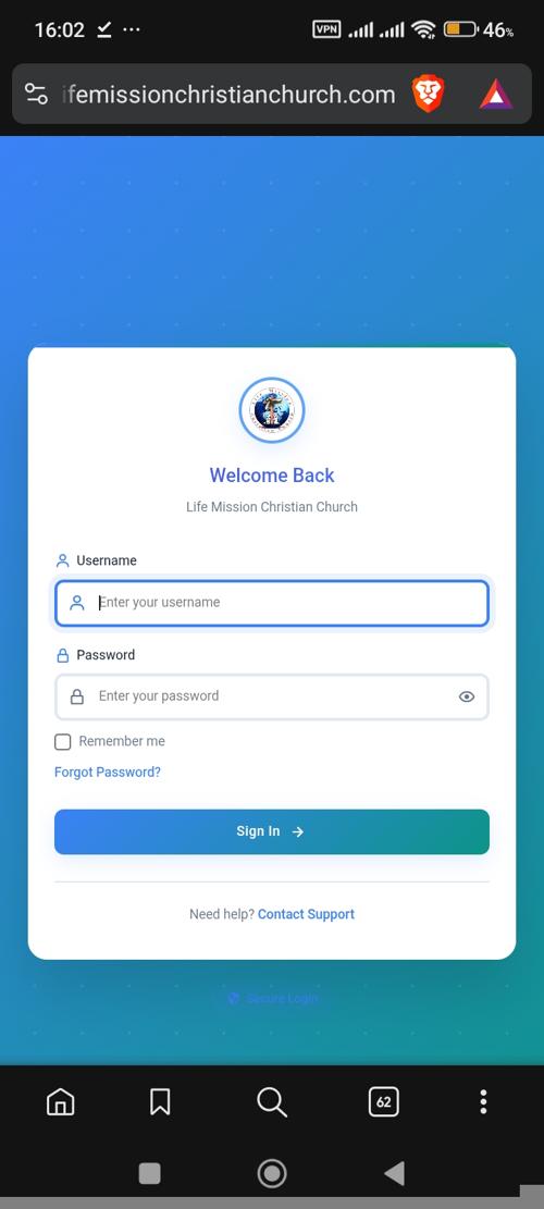 Life Mission Christian Church member portal