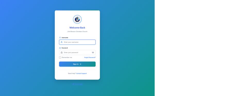 Life Mission Christian Church CMS login